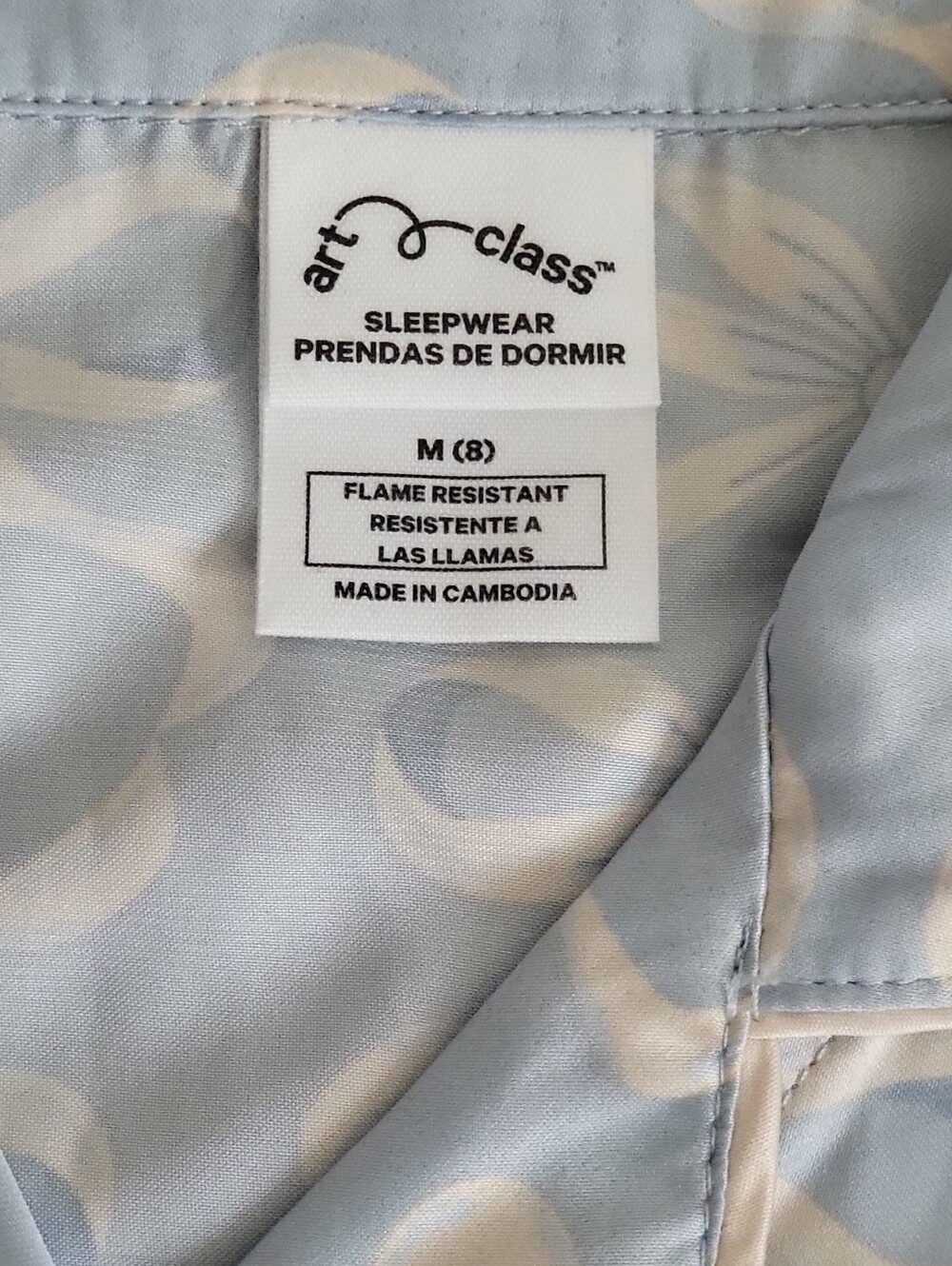 ♥️NWOT♥️ Art Class Light Blue Girls' Short-Sleeve Silky Pajama Set - Picture 4 of 8